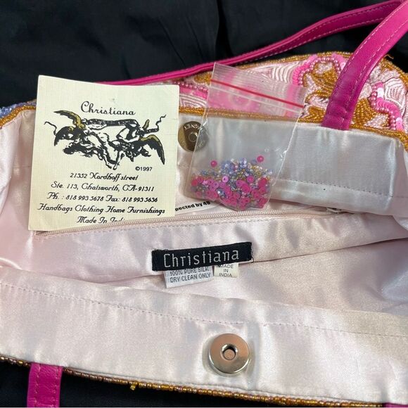 Beaded and Sequin Silk Formal Vintage Purse - Picture 2 of 8